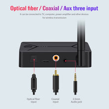Load image into Gallery viewer, TX13 3 in 1 Portable Bluetooth 5.0 Digital Optical Coaxial Audio Transmitter with 3.5mm Jack for Bluetooth Speaker / Headset