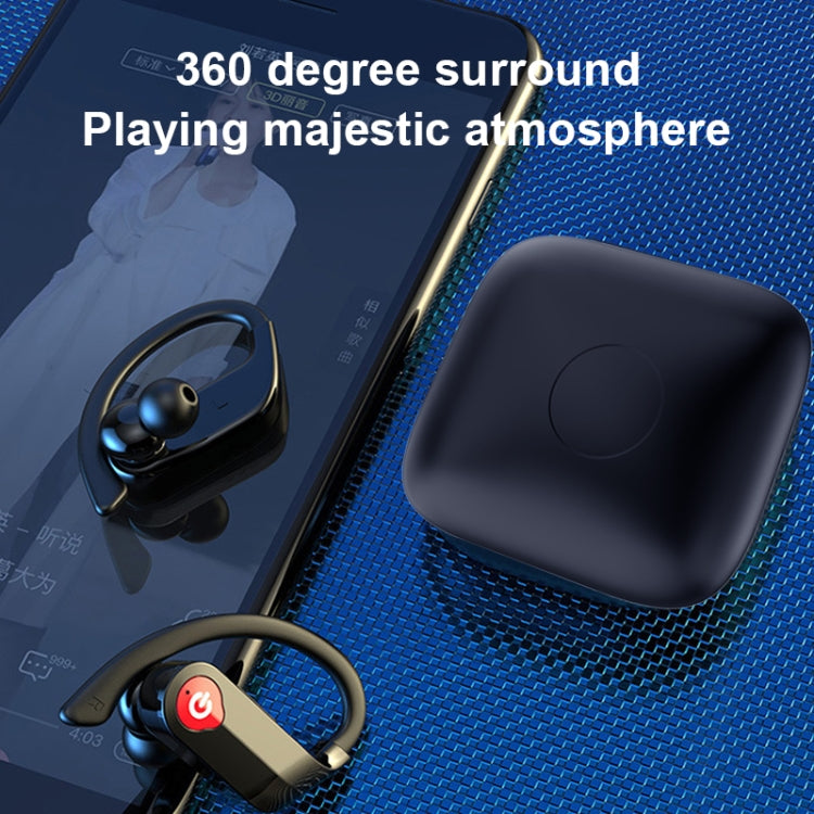 Q83 Wireless Ear-mounted Sports Bluetooth Earphone with Charging Box, Supports Three-screen LED Power Display & Power Bank