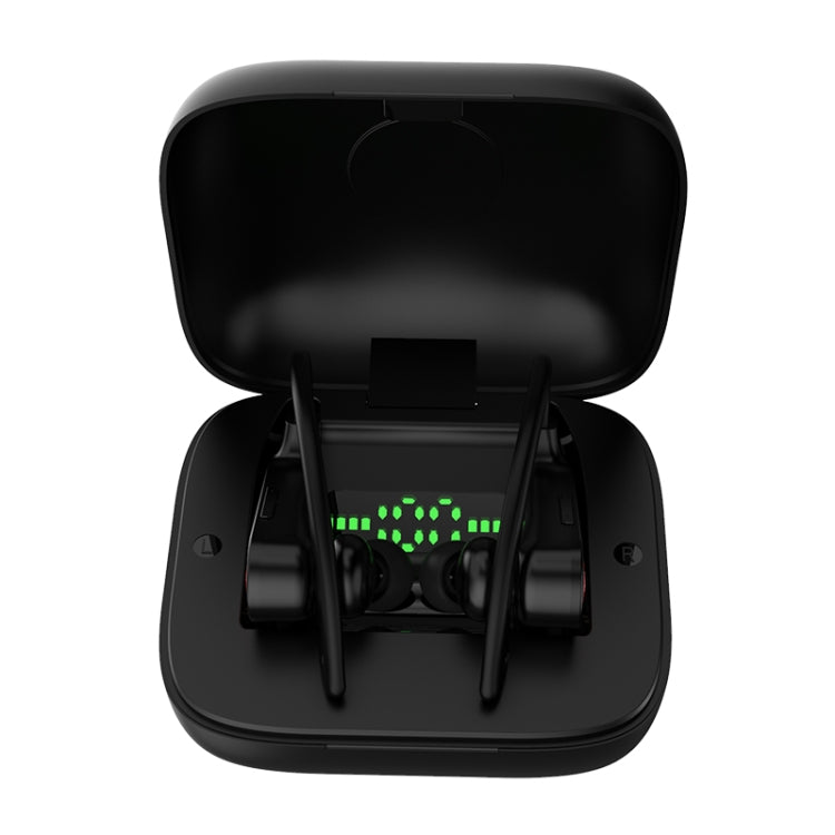 Q83 Wireless Ear-mounted Sports Bluetooth Earphone with Charging Box, Supports Three-screen LED Power Display & Power Bank