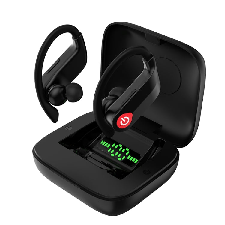 Q83 Wireless Ear-mounted Sports Bluetooth Earphone with Charging Box, Supports Three-screen LED Power Display & Power Bank