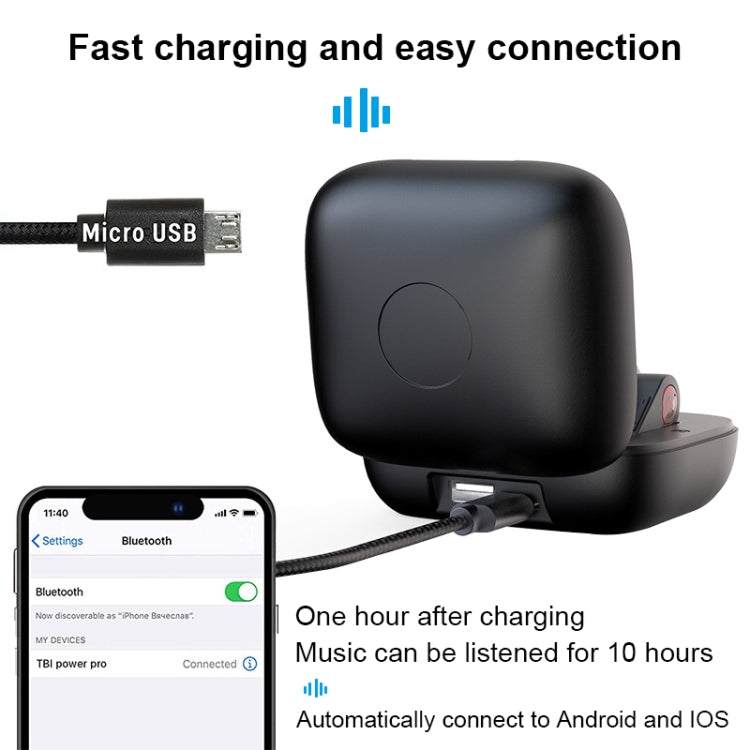 Q83 Wireless Ear-mounted Sports Bluetooth Earphone with Charging Box, Supports Three-screen LED Power Display & Power Bank