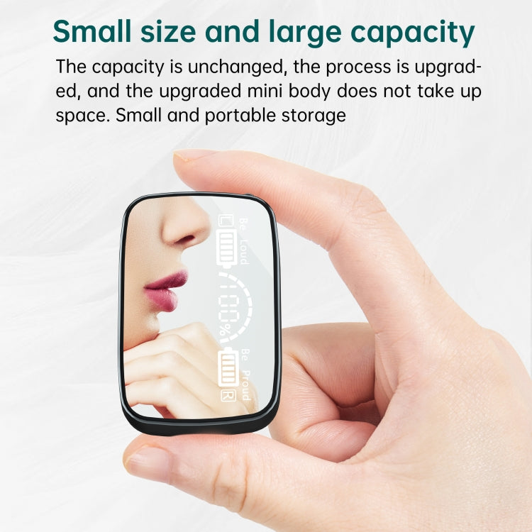 M9 Bluetooth 5.1 TWS Mirror Digital Display Wireless Bluetooth Earphone with Charging Box Flashlight , Support Touch & Siri & Battery Display