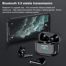 Load image into Gallery viewer, awei T29P Bluetooth V5.0 LED Digital Display Ture Wireless Sports IPX4 Waterproof TWS Headset with Charging Case