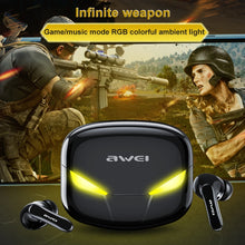Load image into Gallery viewer, awei T35 Bluetooth V5.0 Ture Wireless Sports Game Dual Mode IPX5 Waterproof TWS Headset with Charging Case