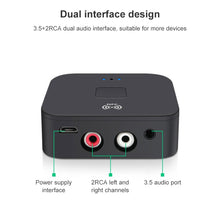 Load image into Gallery viewer, B11 Bluetooth 5.0 Receiver AUX NFC to 2 x RCA Audio Adapter