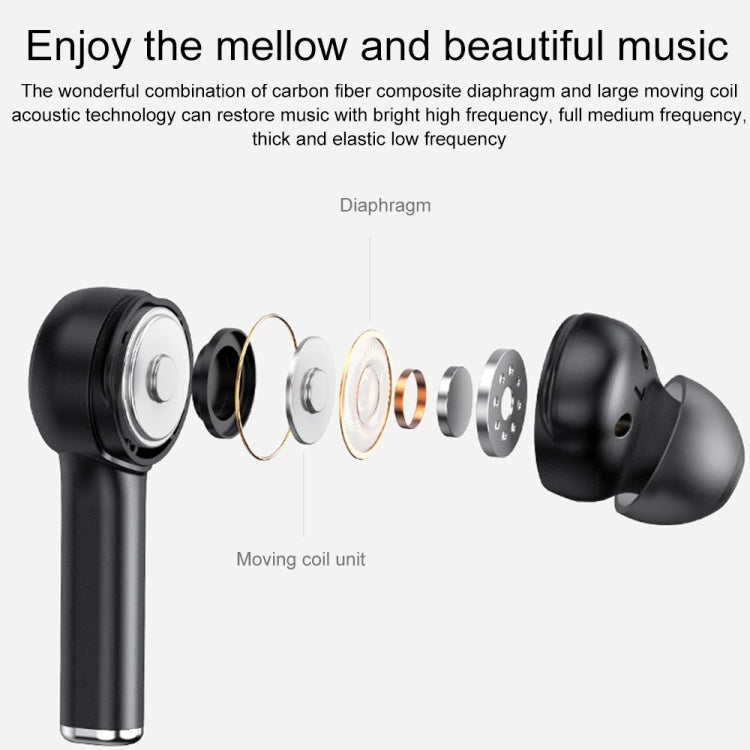 MI4 Bluetooth 5.0 LED Digital Display Intelligent Noise Reduction True Wireless Bluetooth Earphone