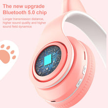 Load image into Gallery viewer, B39 Cat Ear Design LED Gradient Light Wireless Bluetooth Headset