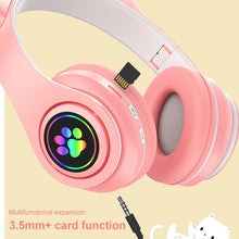 Load image into Gallery viewer, B39 Cat Ear Design LED Gradient Light Wireless Bluetooth Headset