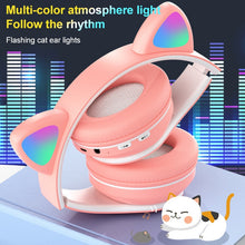 Load image into Gallery viewer, B39 Cat Ear Design LED Gradient Light Wireless Bluetooth Headset