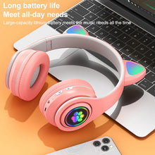 Load image into Gallery viewer, B39 Cat Ear Design LED Gradient Light Wireless Bluetooth Headset