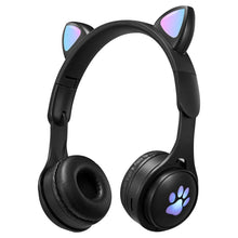 Load image into Gallery viewer, B30 Cat Paw Cat Ears Colorful Luminous Foldable Bluetooth Headset with 3.5mm Jack &amp; TF Card Slot
