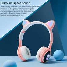 Load image into Gallery viewer, B30 Cat Paw Cat Ears Colorful Luminous Foldable Bluetooth Headset with 3.5mm Jack &amp; TF Card Slot