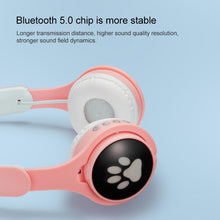 Load image into Gallery viewer, B30 Cat Paw Cat Ears Colorful Luminous Foldable Bluetooth Headset with 3.5mm Jack &amp; TF Card Slot