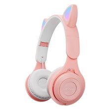 Load image into Gallery viewer, M6 Luminous Cat Ears Two-color Foldable Bluetooth Headset with 3.5mm Jack &amp; TF Card Slot