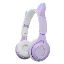 Load image into Gallery viewer, M6 Luminous Cat Ears Two-color Foldable Bluetooth Headset with 3.5mm Jack &amp; TF Card Slot