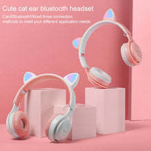 Load image into Gallery viewer, M6 Luminous Cat Ears Two-color Foldable Bluetooth Headset with 3.5mm Jack &amp; TF Card Slot