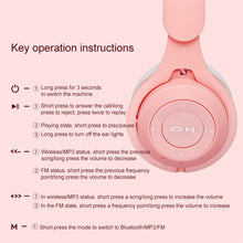 Load image into Gallery viewer, M6 Luminous Cat Ears Two-color Foldable Bluetooth Headset with 3.5mm Jack &amp; TF Card Slot