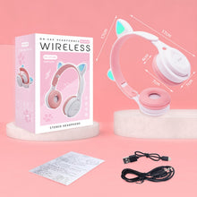 Load image into Gallery viewer, M6 Luminous Cat Ears Two-color Foldable Bluetooth Headset with 3.5mm Jack &amp; TF Card Slot
