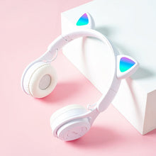 Load image into Gallery viewer, M6 Luminous Cat Ears Pure-color Foldable Bluetooth Headset with 3.5mm Jack &amp; TF Card Slot