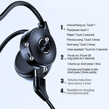 Load image into Gallery viewer, M-1 Back-mounted Touch Noise Reduction Bone Conduction Bluetooth Earphone with Detachable Microphone