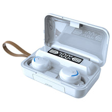 Load image into Gallery viewer, F9-5C LED Light + Digital Display Noise Reduction Bluetooth Earphone with Hand Strap, F9-5C LED Light with Strap Black, F9-5C LED Light with Strap White