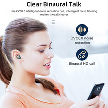 Load image into Gallery viewer, F9-5C LED Light + Digital Display Noise Reduction Bluetooth Earphone with Hand Strap, F9-5C LED Light with Strap Black, F9-5C LED Light with Strap White