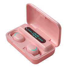 Load image into Gallery viewer, F9-5C Macaron Series Four-bar Breathing Light + Digital Display Noise Reduction Bluetooth Earphone, F9-5C Macaron Four-bar Light Dark Blue, F9-5C Macaron Four-bar Light Pink, F9-5C Macaron Four-bar Light Baby Blue, F9-5C Macaron Four-bar Light Yellow