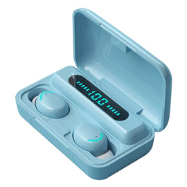 F9-5C Macaron Series Four-bar Breathing Light + Digital Display Noise Reduction Bluetooth Earphone, F9-5C Macaron Four-bar Light Baby Blue, F9-5C Macaron Four-bar Light Yellow, F9-5C Macaron Four-bar Light Dark Blue, F9-5C Macaron Four-bar Light Pink