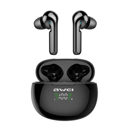 awei T15P Bluetooth V5.0 TWS Ture Wireless Sports LED Display Headset with Charging Case