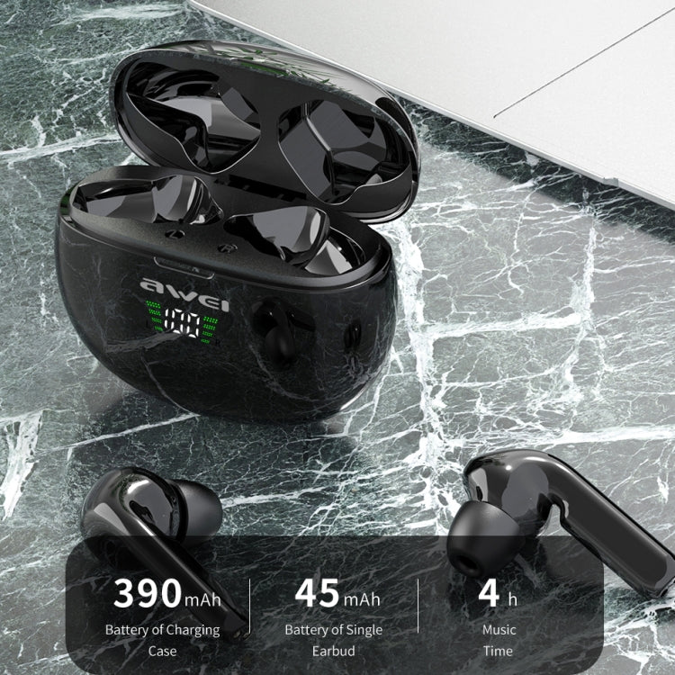 awei T15P Bluetooth V5.0 TWS Ture Wireless Sports LED Display Headset with Charging Case
