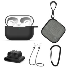 Load image into Gallery viewer, For AirPods Pro 5 in 1 Silicone Earphone Protective Case + Earphone Bag + Earphones Buckle + Hook + Anti-lost Rope Set, For AirPods Pro