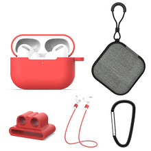 Load image into Gallery viewer, For AirPods Pro 5 in 1 Silicone Earphone Protective Case + Earphone Bag + Earphones Buckle + Hook + Anti-lost Rope Set