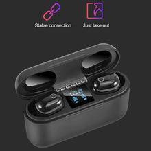 Load image into Gallery viewer, Dt-18 Wireless Two Ear Bluetooth Headset With 2000mAh Charging Cabin &amp; Touch &amp; Intelligent Magnetic Suction Charging