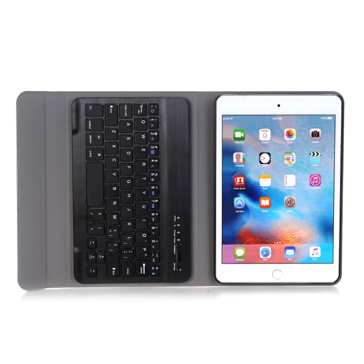 A05 Bluetooth 3.0 Ultra-thin ABS Detachable Bluetooth Keyboard Leather Tablet Case for iPad mini 5, with Holder