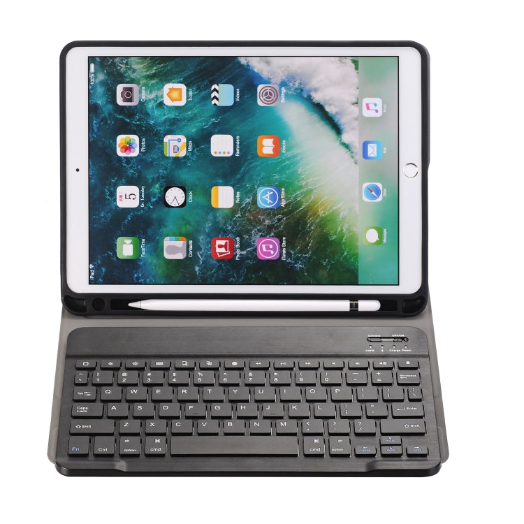 A09B Bluetooth 3.0 Ultra-thin ABS Detachable Bluetooth Keyboard Leather Tablet Case for iPad Air / Pro 10.5 inch (2019), with Pen Slot & Holder