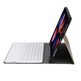 A12B Bluetooth 3.0 Ultra-thin Detachable Bluetooth Keyboard Leather Tablet Case for iPad Air 13 2024 / 2025 / Pro 12.9 inch 2022 / 2021 / 2020 / 2018, with Pen Slot & Holder