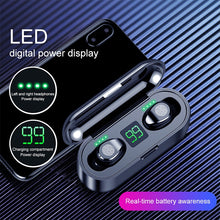 Load image into Gallery viewer, F9 TWS V5.0 Touch Control Binaural Wireless Bluetooth Headset with Charging Case and Digital Display