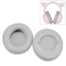 2 PCS For Razer Kraken 7.1 V2 Headphone Cushion Sponge Grey Net Cover Earmuffs Replacement Earpads
