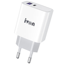 Load image into Gallery viewer, IVON AD52 18W USB-C / Type-C + USB Dual Port PD Fast Charge