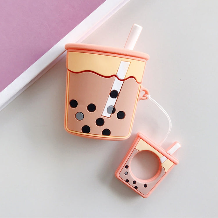 Wireless Earphones Shockproof Pearl Milk Tea Silicone Protective Case for Apple AirPods 1 / 2, Purple, Apricot, Orange, Green