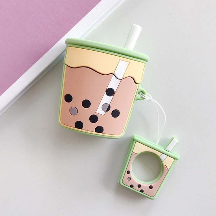 Wireless Earphones Shockproof Pearl Milk Tea Silicone Protective Case for Apple AirPods 1 / 2, Purple, Apricot, Orange, Green