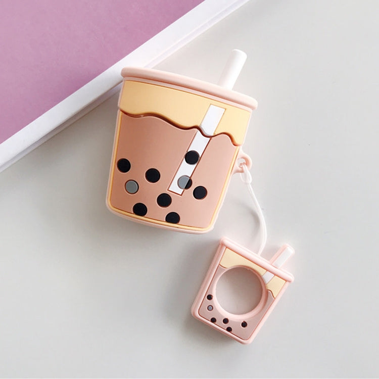 Wireless Earphones Shockproof Pearl Milk Tea Silicone Protective Case for Apple AirPods 1 / 2, Purple, Apricot, Orange, Green