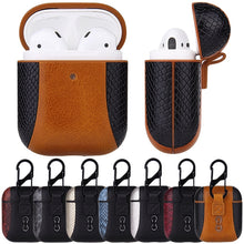 Load image into Gallery viewer, Colour-matching Flip-over Leather Earphones Shockproof Protective Case for Apple AirPods 1 / 2