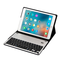 Load image into Gallery viewer, FT-1038B Detachable Bluetooth 3.0 Aluminum Alloy Keyboard + Lambskin Texture Leather Tablet Case for iPad Air / Air 2 / iPad Pro 9.7 inch, with Water Repellent / Three-gear Angle Adjustment / Magnetic / Sleep Function