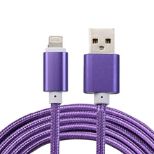 Load image into Gallery viewer, 2m Woven Style Metal Head 84 Cores 8 Pin to USB 2.0 Data / Charger Cable