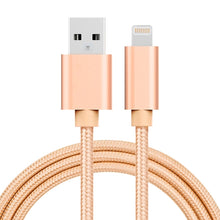 Load image into Gallery viewer, 3A Woven Style Metal Head 8 Pin to USB Charge Data Cable, Cable Length: 1m
