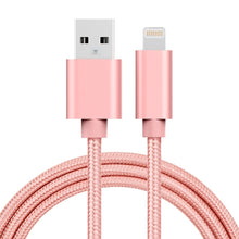 Load image into Gallery viewer, 3A Woven Style Metal Head 8 Pin to USB Charge Data Cable, Cable Length: 1m