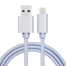 Load image into Gallery viewer, 3A Woven Style Metal Head 8 Pin to USB Charge Data Cable, Cable Length: 1m