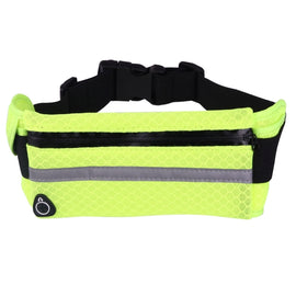 Multifunctional Outdoor Sports Mesh Breathable Fabric Waist Bag with Night Reflective Strip & Earphone Hole for iPhone, Samsung, Sony and other Phones (for Less Than 6 inch)