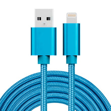 Load image into Gallery viewer, 3m 3A Woven Style Metal Head 8 Pin to USB Data / Charger Cable, 3m 8 Pin